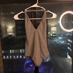 American apparel body suit grey